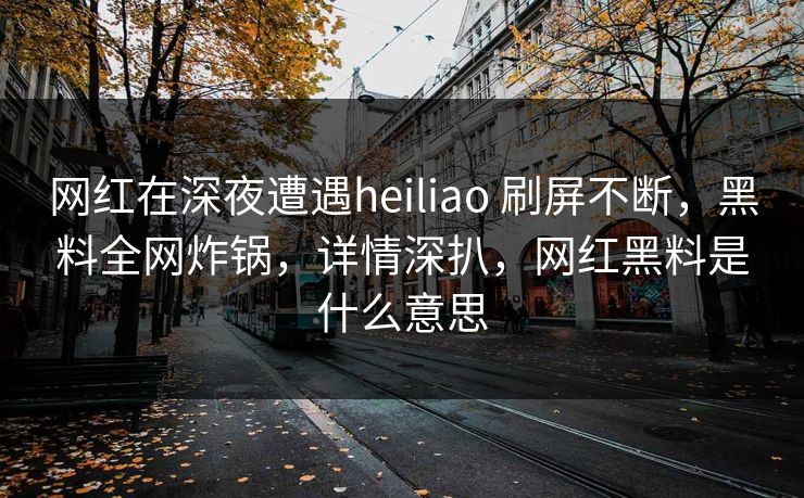 网红在深夜遭遇heiliao 刷屏不断，黑料全网炸锅，详情深扒，网红黑料是什么意思