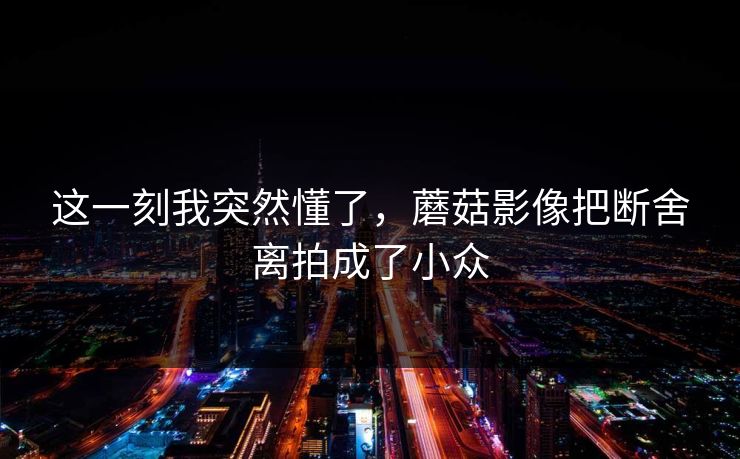 这一刻我突然懂了，蘑菇影像把断舍离拍成了小众